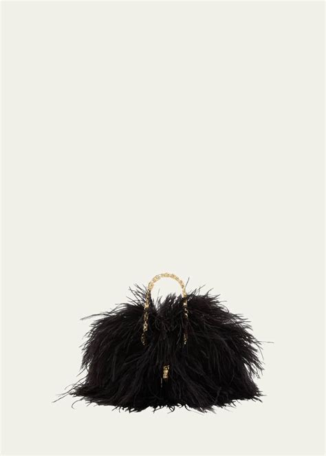 Givenchy Kenny Ostrich Feather Top Handle Bag